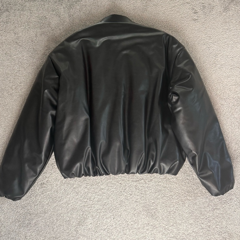 Alo Faux Leather Premier Bomber Jacket - Picture 5 of 5